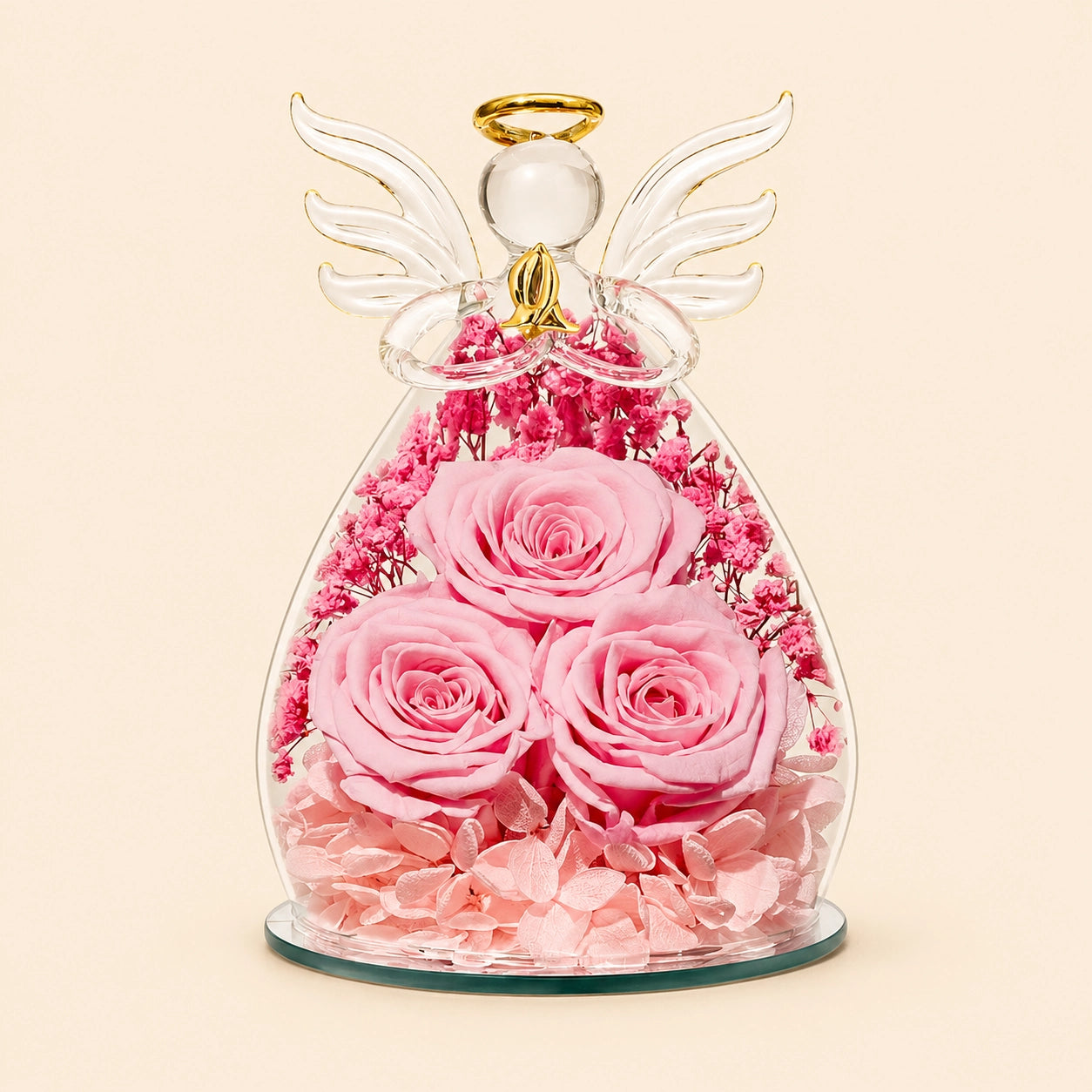 Angel Rose Glass Dome