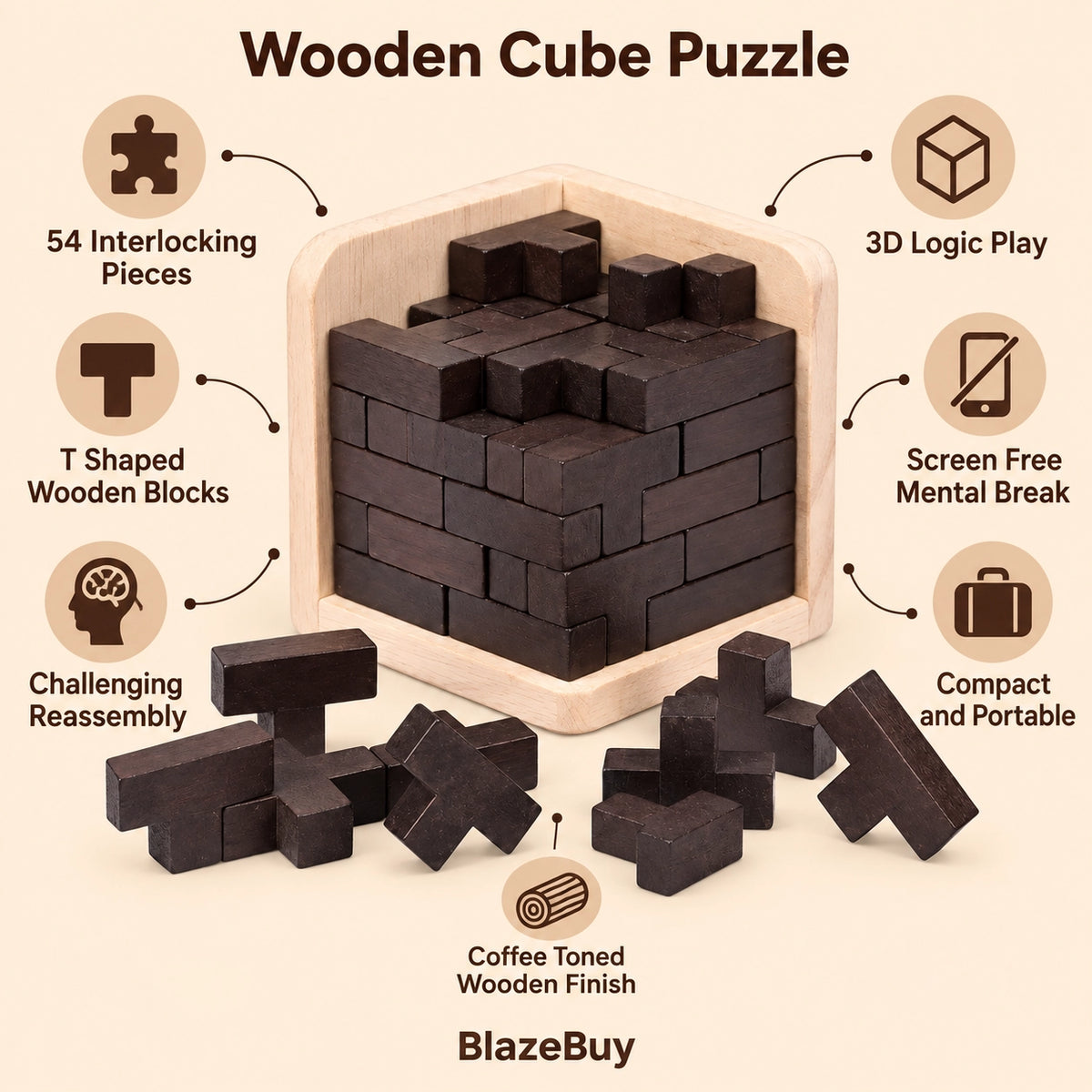 Wooden Brain Teaser Puzzle