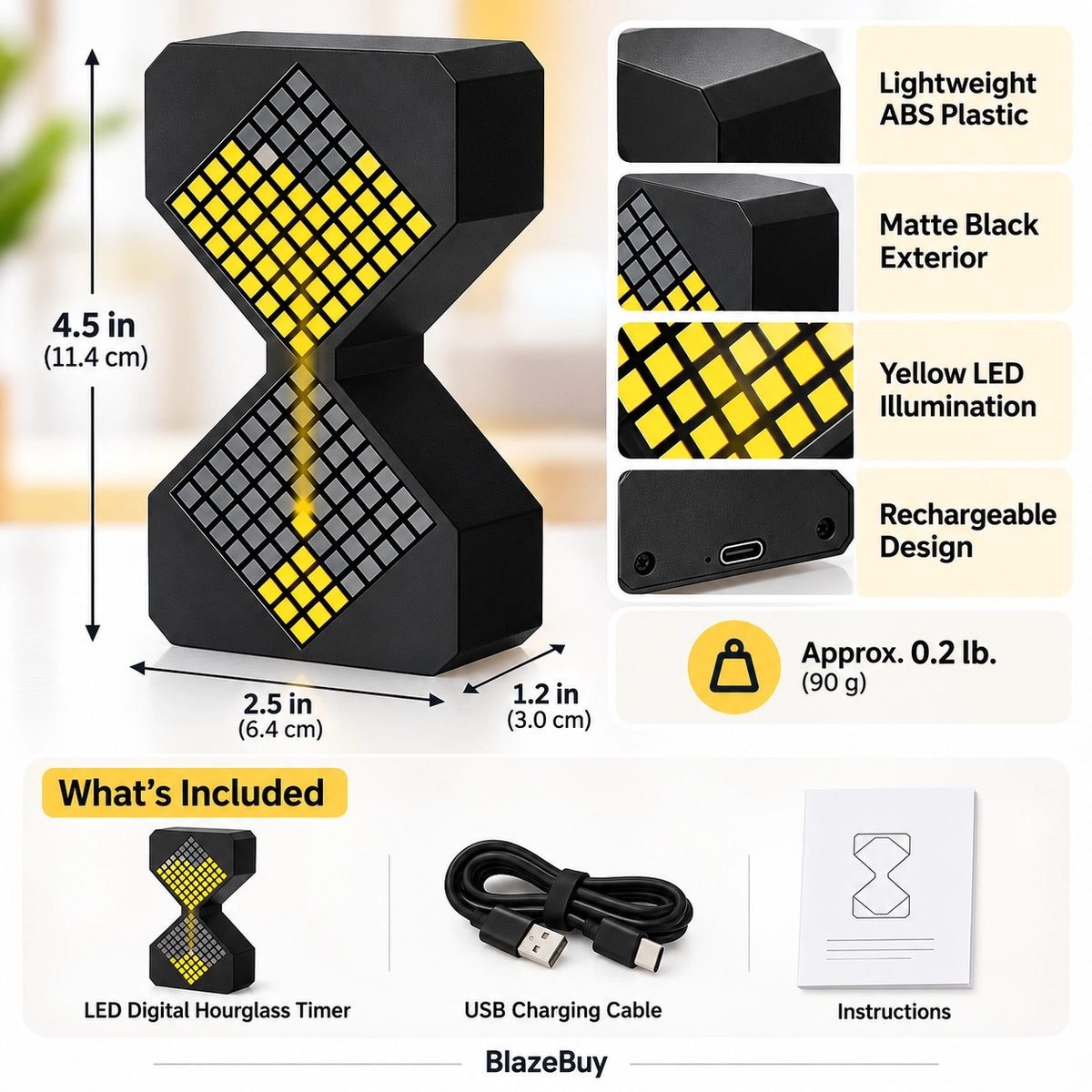 LED Digital Hourglass Timer