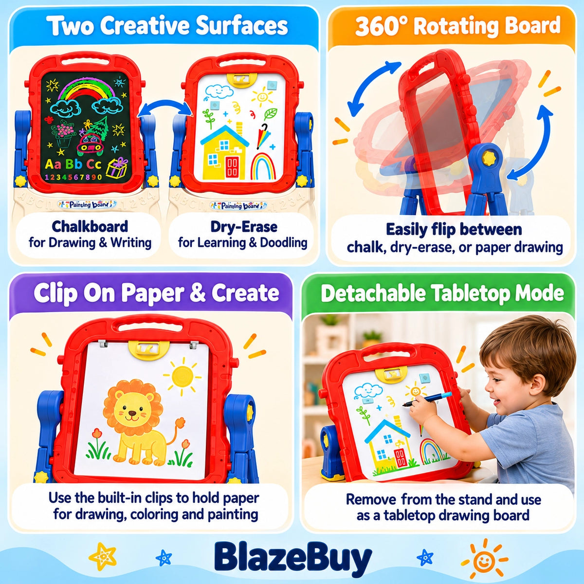 Double-Sided Magnetic Art Easel