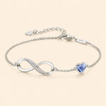 Infinity Heart Birthstone Bracelet