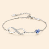 Infinity Heart Birthstone Bracelet