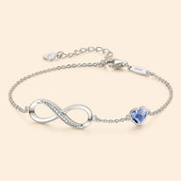 Infinity Heart Birthstone Bracelet