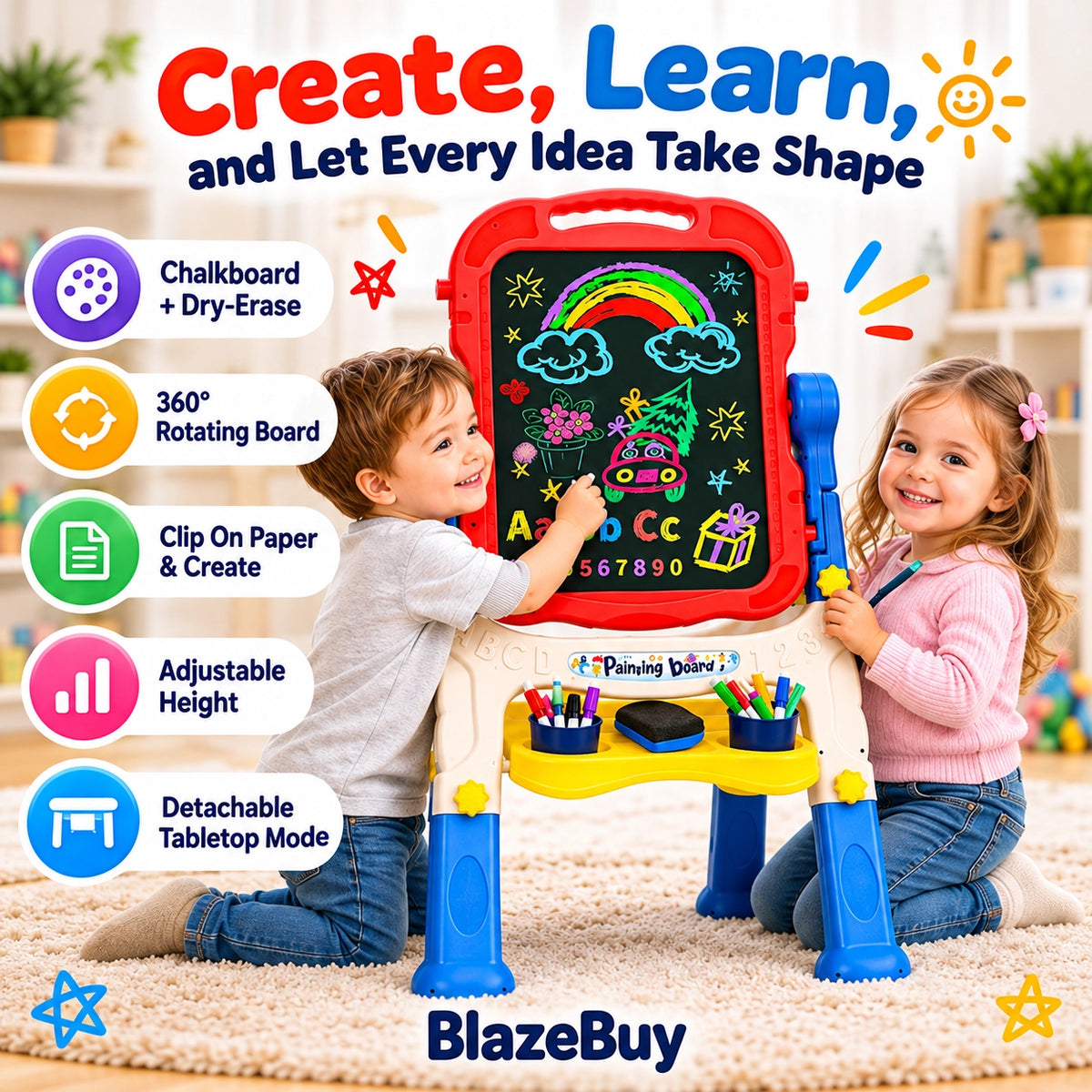 Double-Sided Magnetic Art Easel