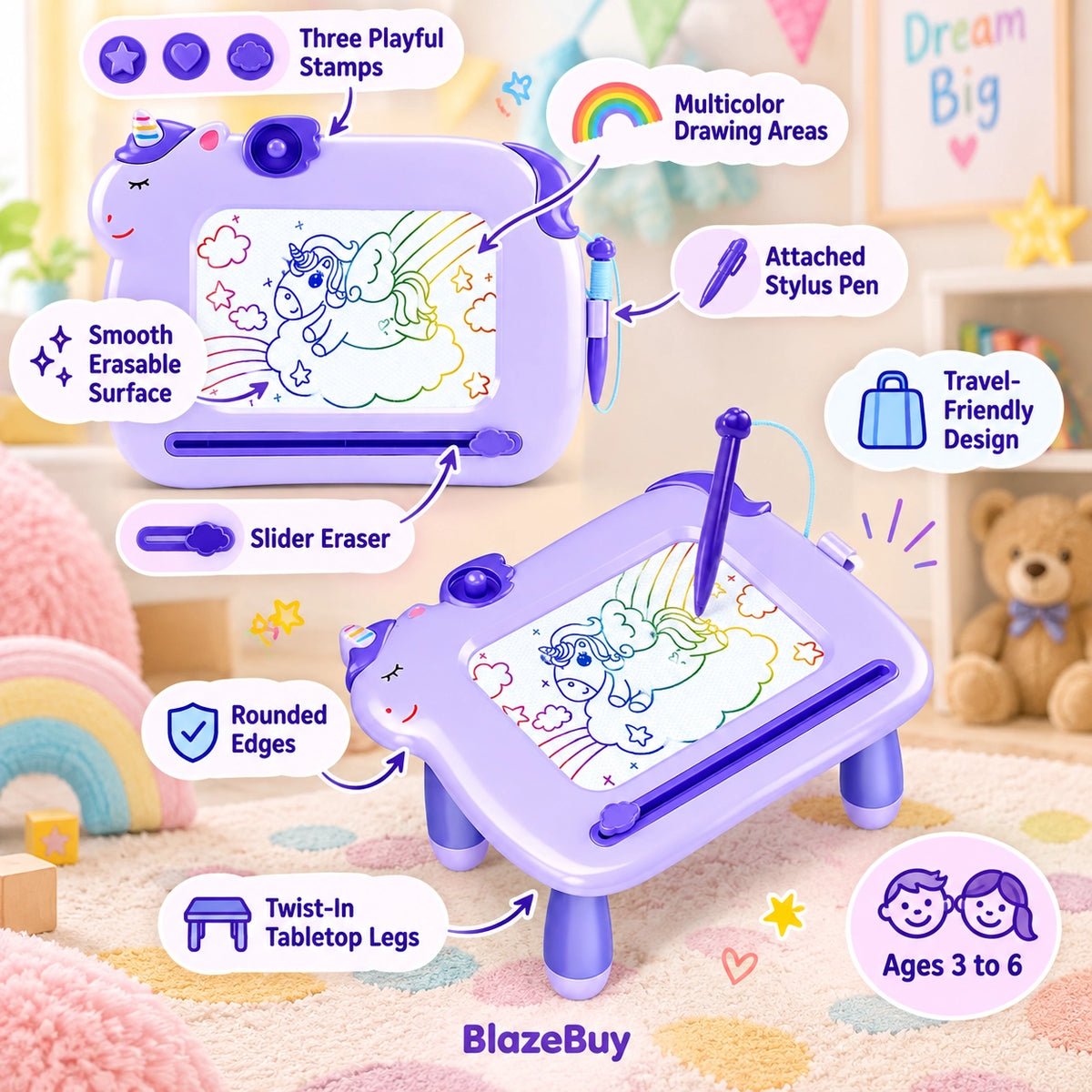 Unicorn Magnetic Drawing Board