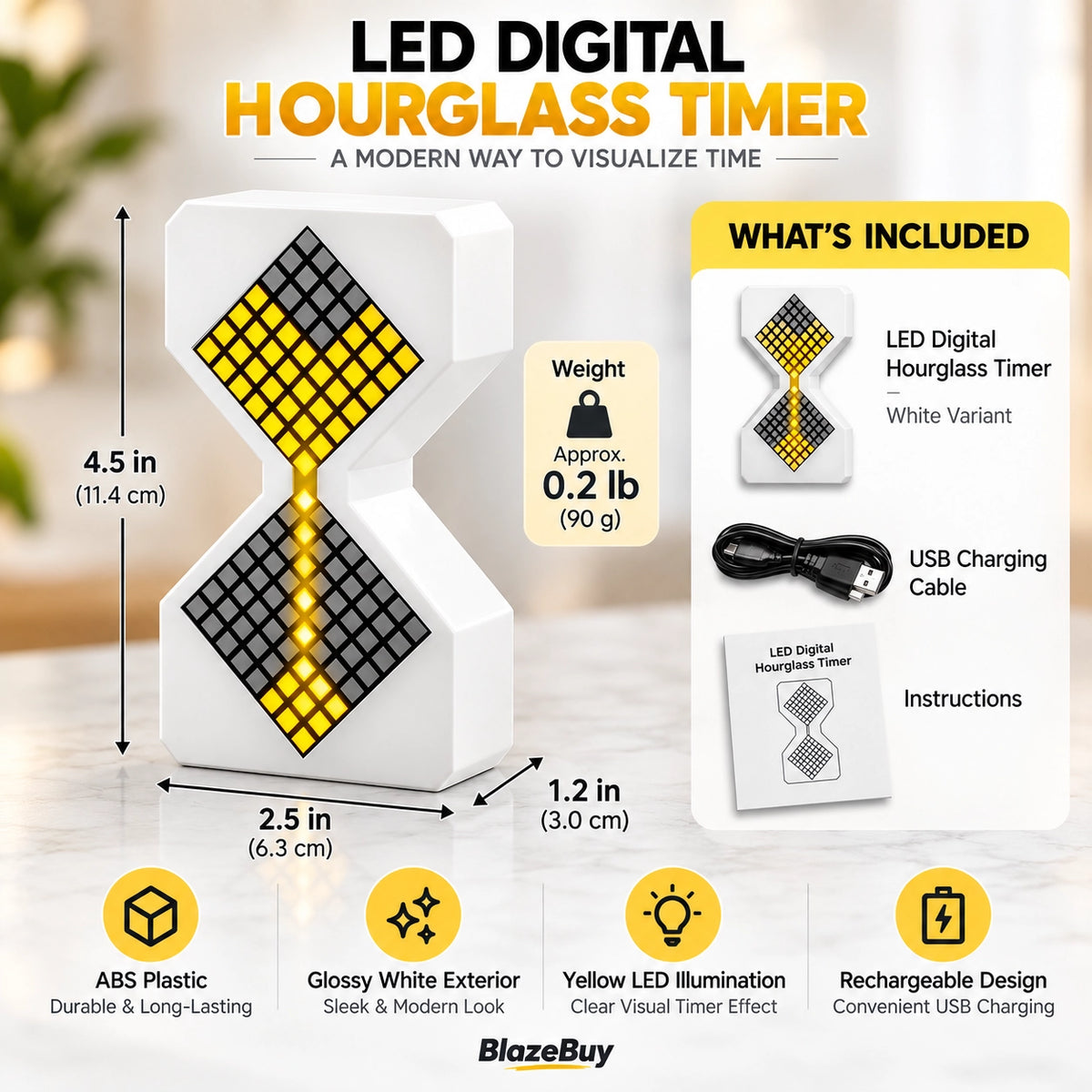 LED Digital Hourglass Timer