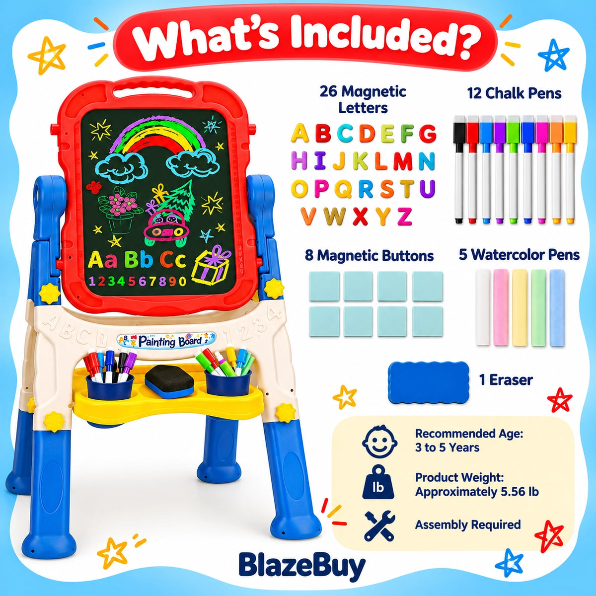 Double-Sided Magnetic Art Easel