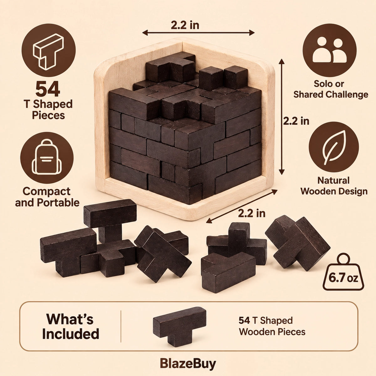 Wooden Brain Teaser Puzzle