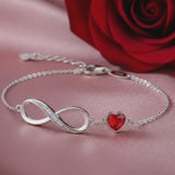 Infinity Heart Birthstone Bracelet