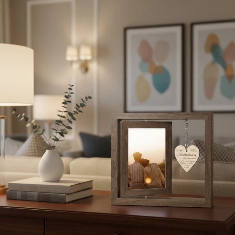 Rotating Rustic Photo Frame