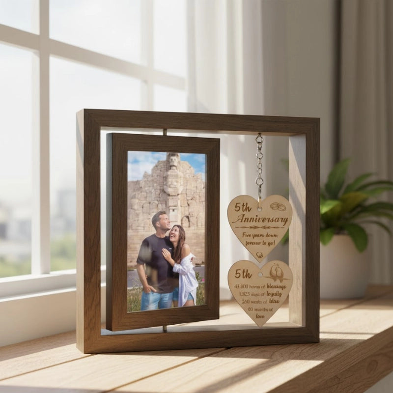 Rotating Rustic Photo Frame
