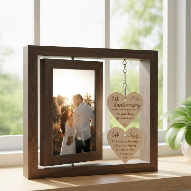 Rotating Rustic Photo Frame