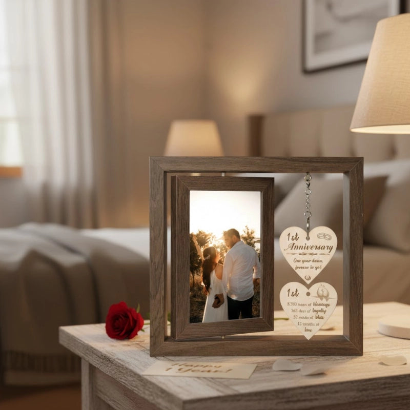 Rotating Rustic Photo Frame