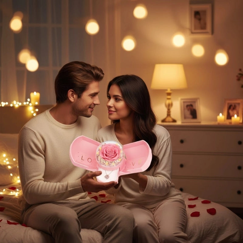 Preserved Rose Necklace Box