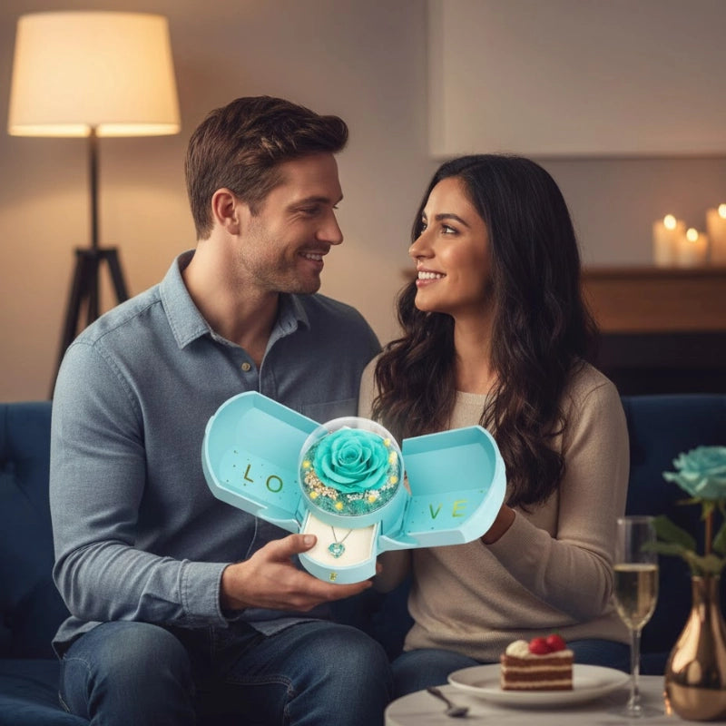 Preserved Rose Necklace Box