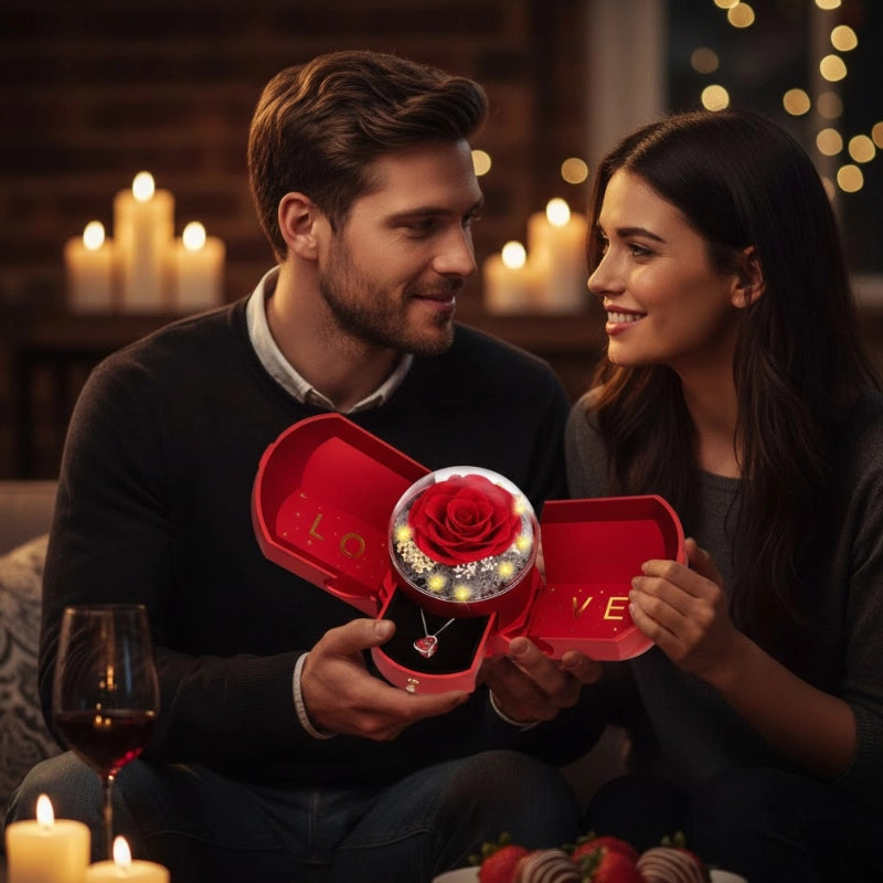 Preserved Rose Necklace Box