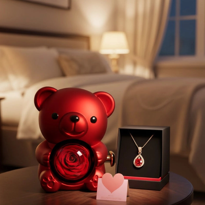 Preserved Rose Teddy Bear