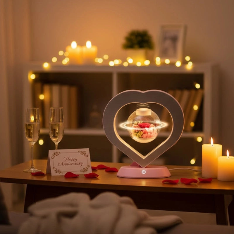 Levitating Preserved Rose Lamp