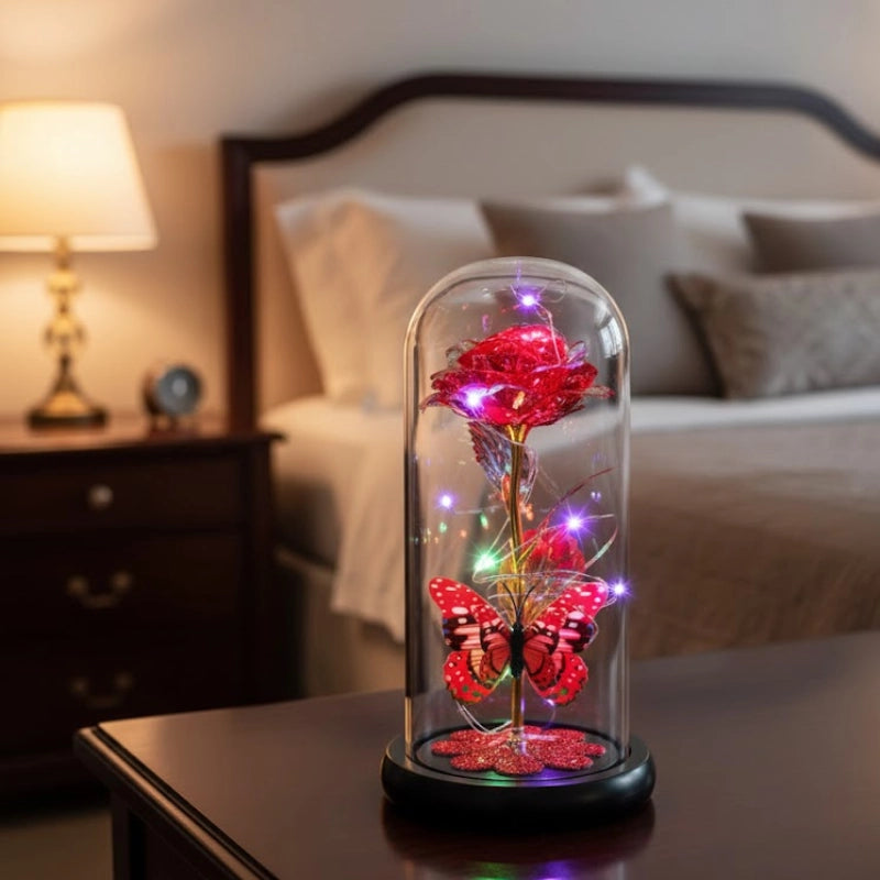 Galaxy Glass Rose Lamp