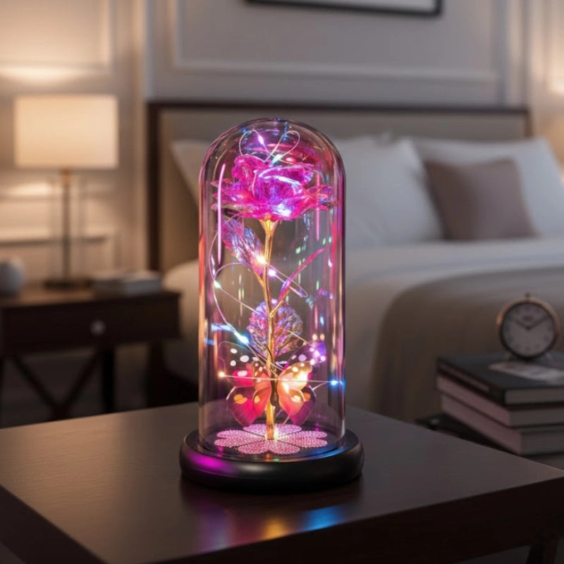 Galaxy Glass Rose Lamp