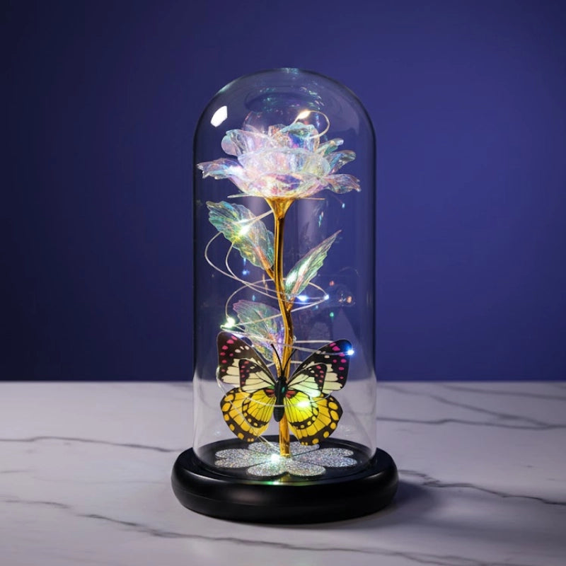 Galaxy Glass Rose Lamp