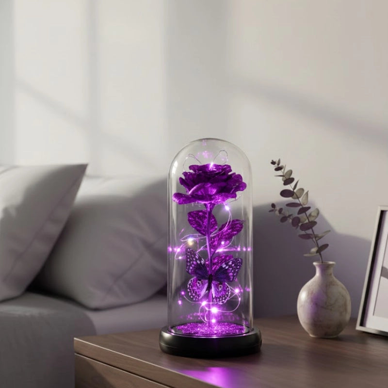 Galaxy Glass Rose Lamp