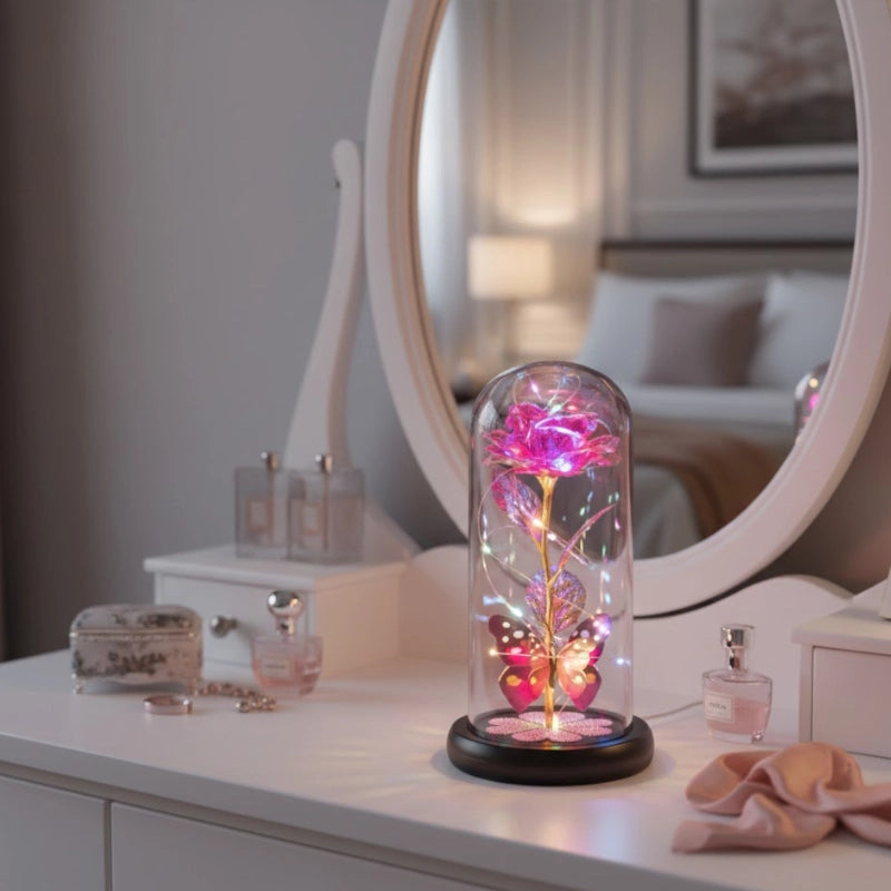 Galaxy Glass Rose Lamp