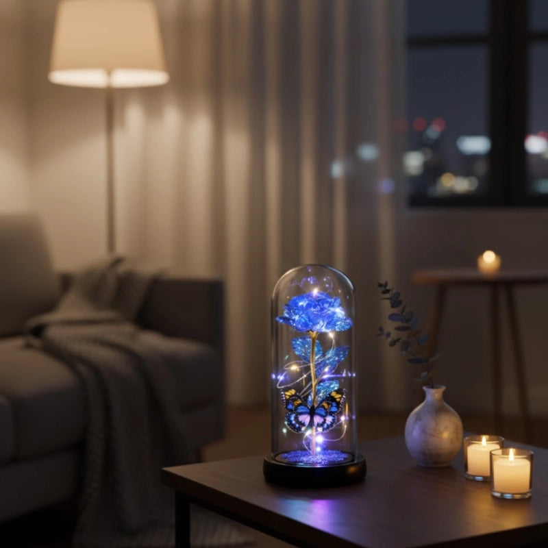 Galaxy Glass Rose Lamp