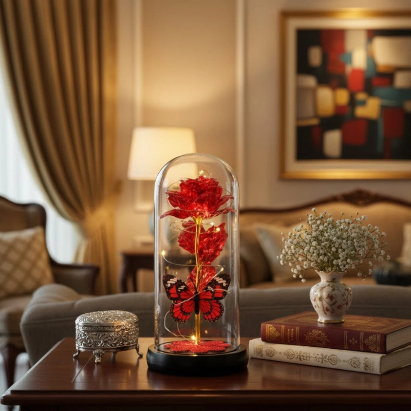 Galaxy Glass Rose Lamp
