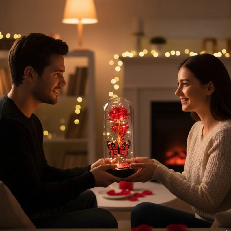 Galaxy Glass Rose Lamp