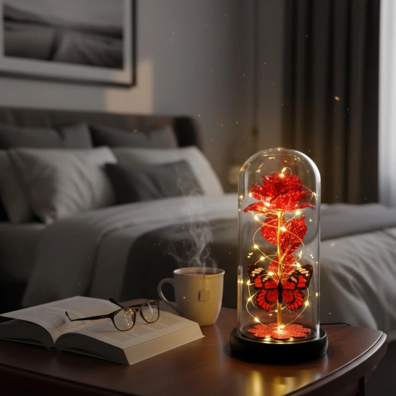 Galaxy Glass Rose Lamp