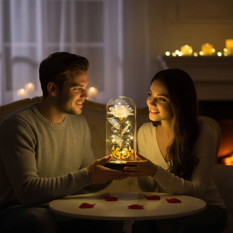 Galaxy Glass Rose Lamp