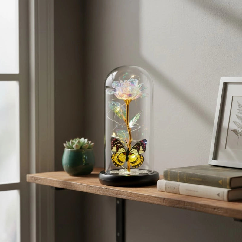 Galaxy Glass Rose Lamp