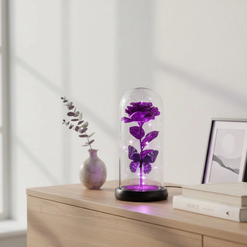 Galaxy Glass Rose Lamp