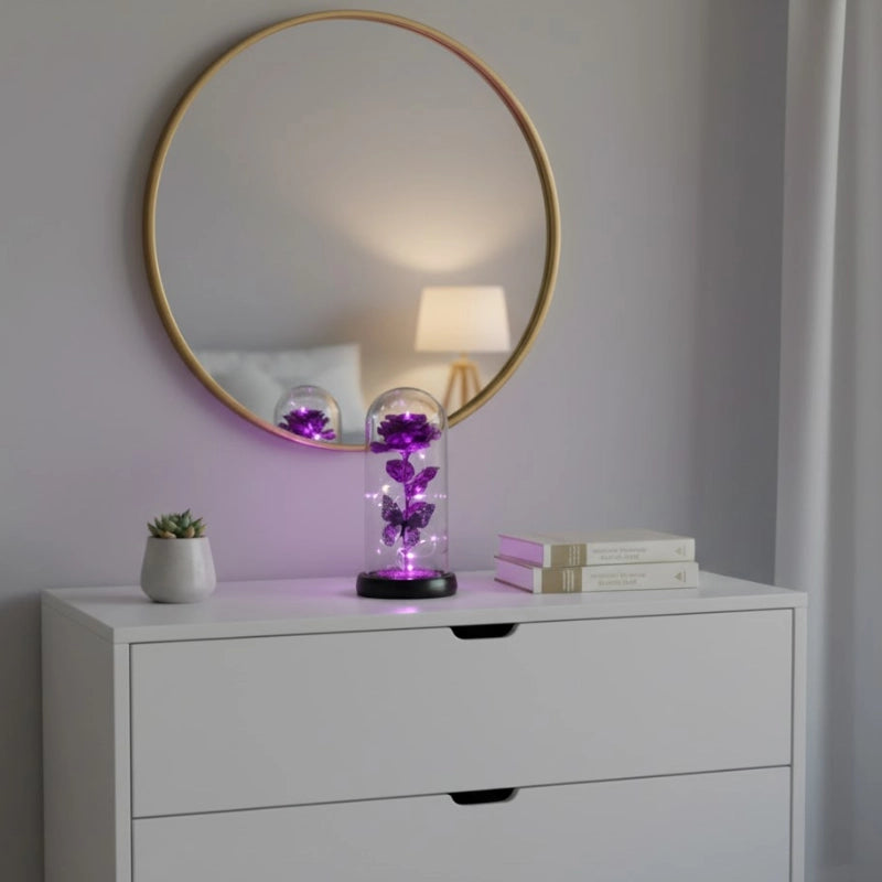 Galaxy Glass Rose Lamp