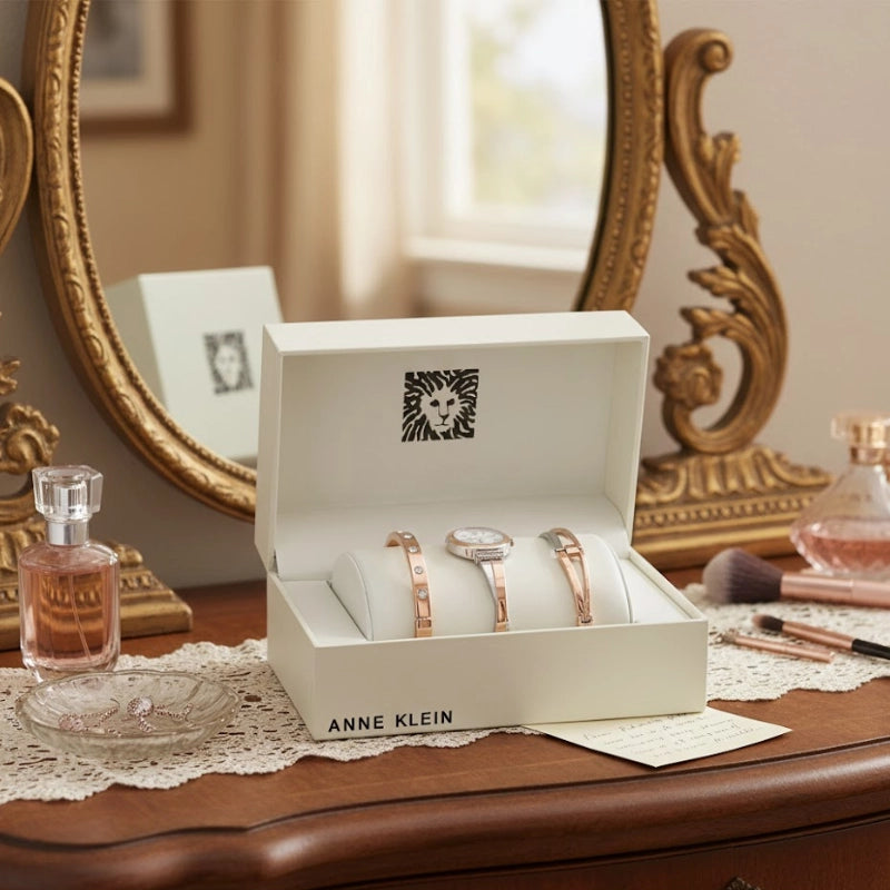 Crystal Bangle Watch Set