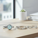 Crystal Bangle Watch Set