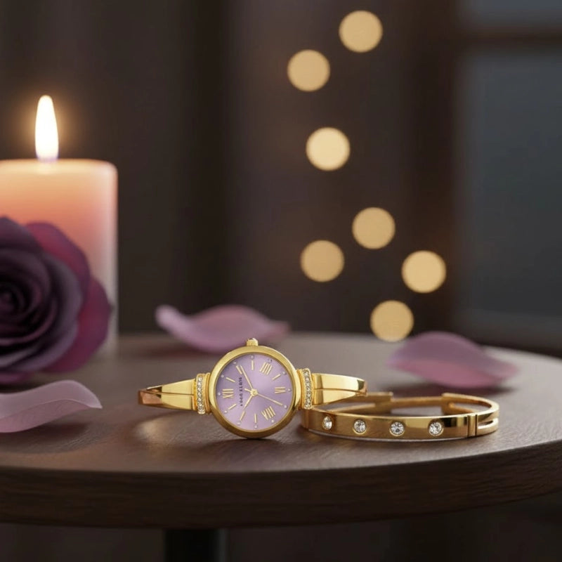 Crystal Bangle Watch Set