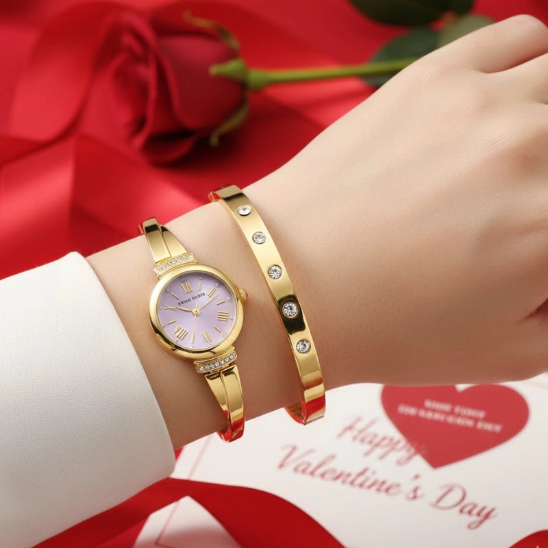 Crystal Bangle Watch Set