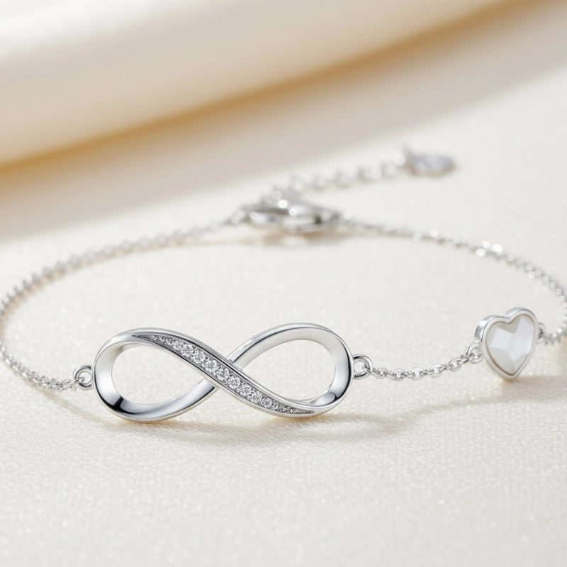 Infinity Heart Birthstone Bracelet