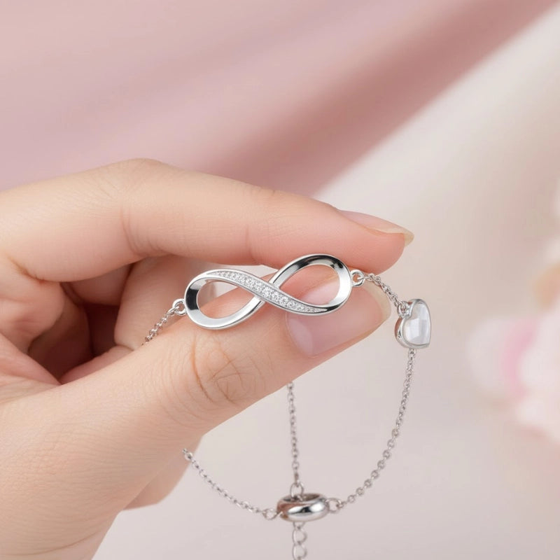 Infinity Heart Birthstone Bracelet