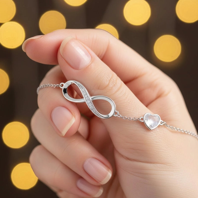 Infinity Heart Birthstone Bracelet