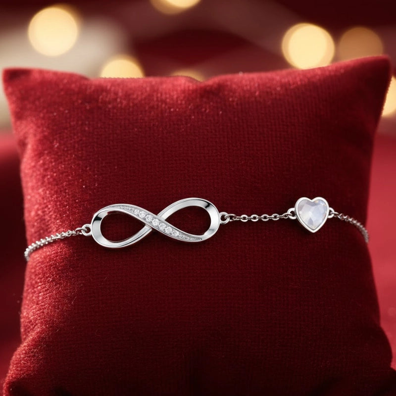 Infinity Heart Birthstone Bracelet