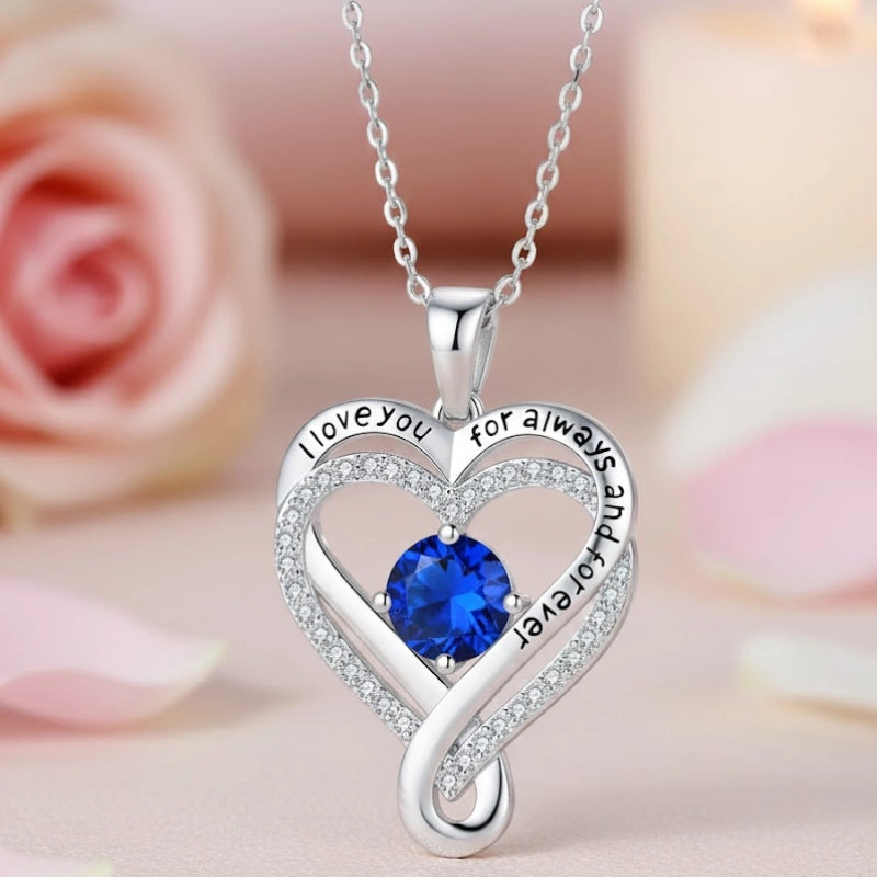 Infinity Heart Birthstone Necklace