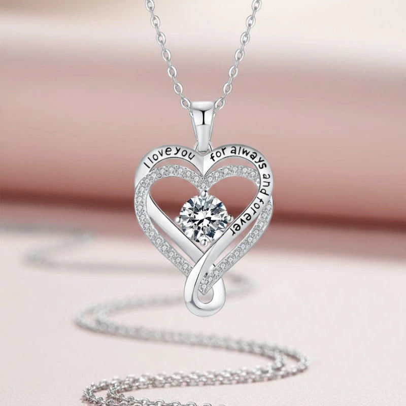 Infinity Heart Birthstone Necklace