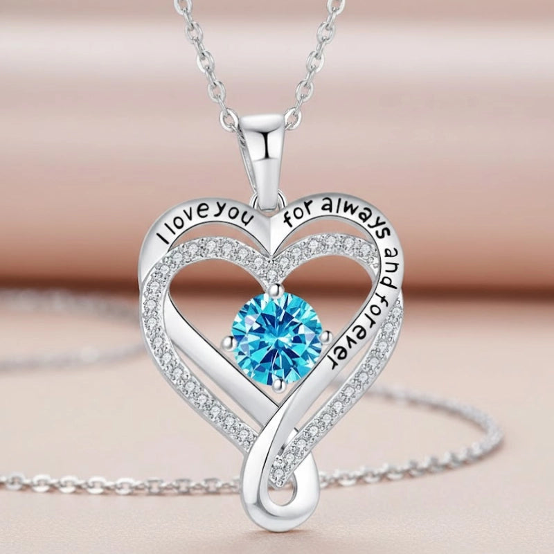 Infinity Heart Birthstone Necklace