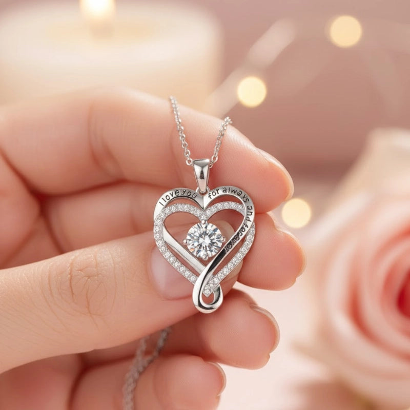 Infinity Heart Birthstone Necklace