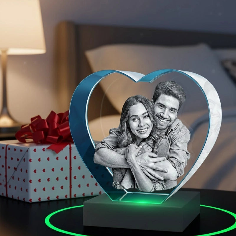 Crystal Photo Keepsake Heart