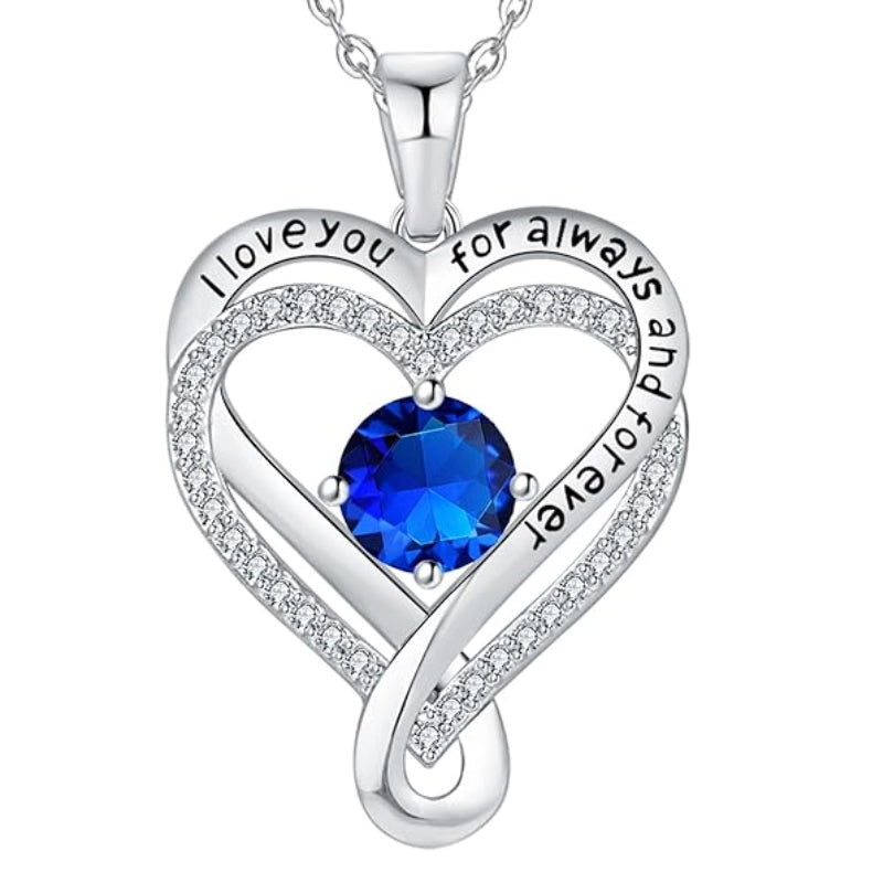 Infinity Heart Birthstone Necklace
