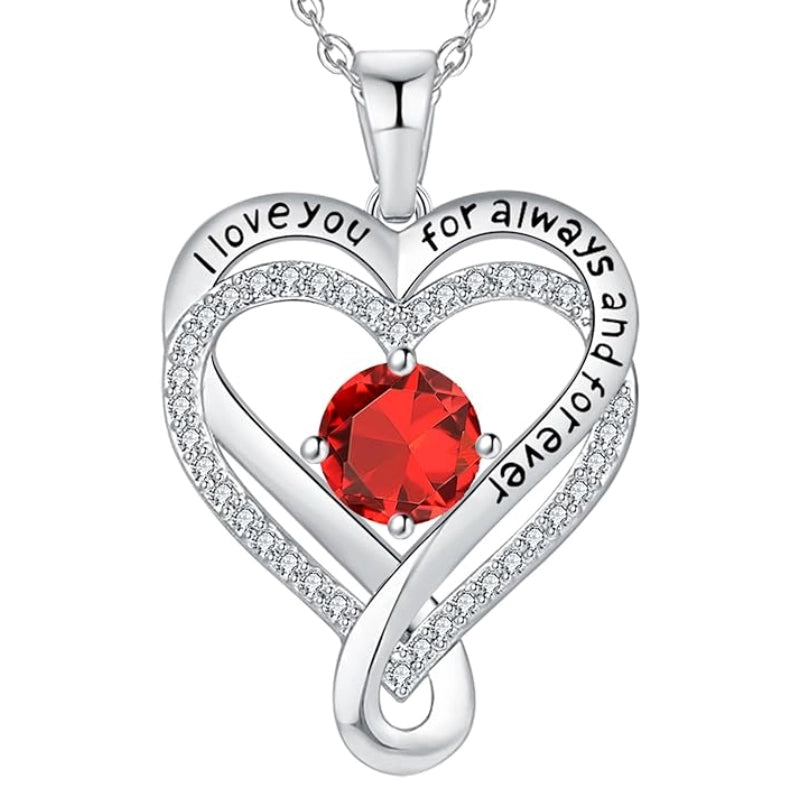 Infinity Heart Birthstone Necklace